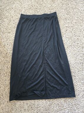 metrostyle Black Maxi Skirt with Front Slit
